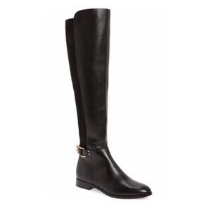 Tory Burch over the knee boots Marsen black leather suede 8